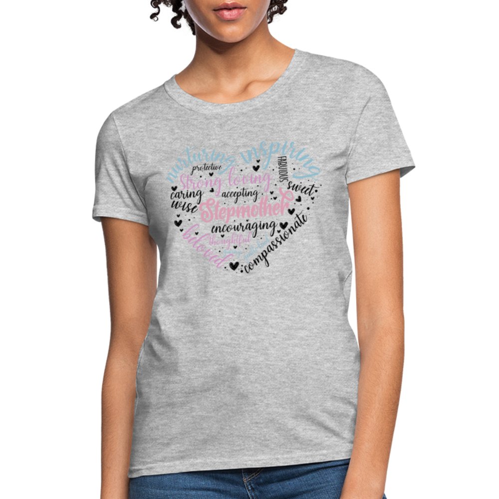 Stepmother Heart Women's T-Shirt (Word Cloud) - white