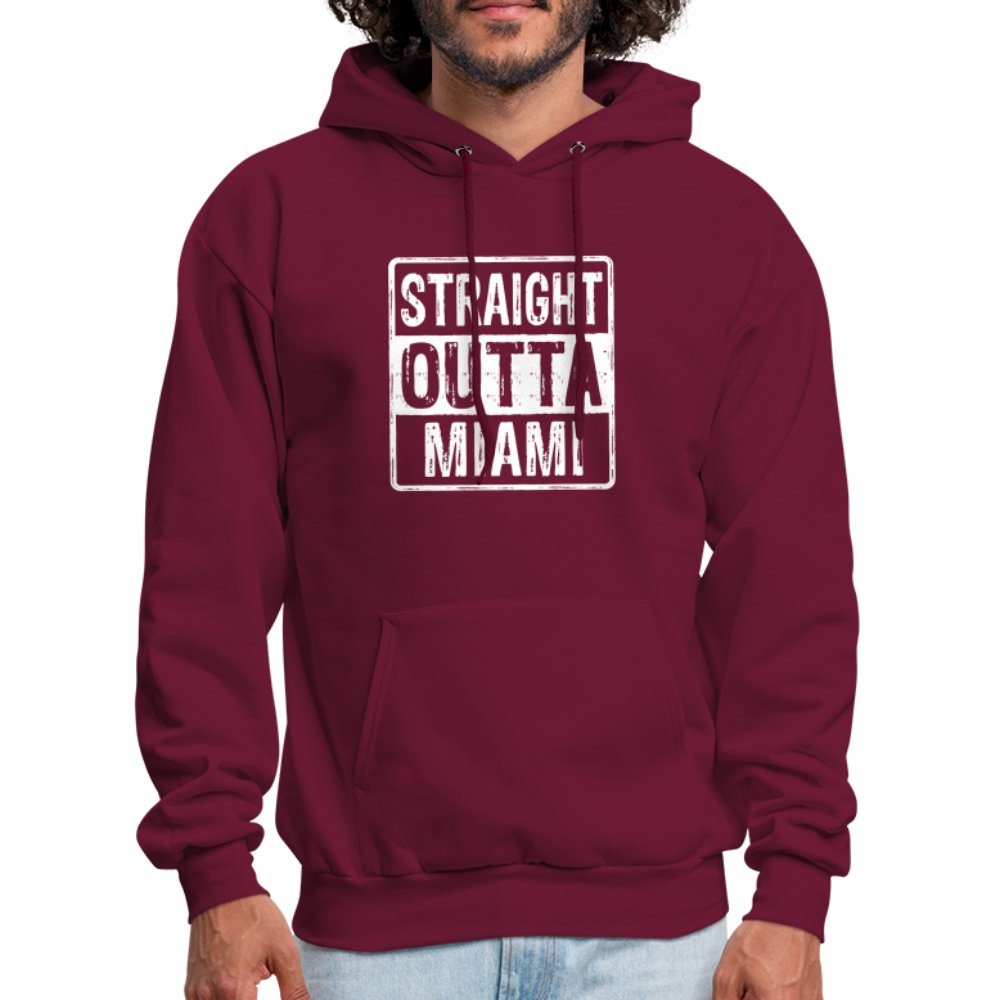 Straight Outta Miami (Florida) Hoodie - burgundy