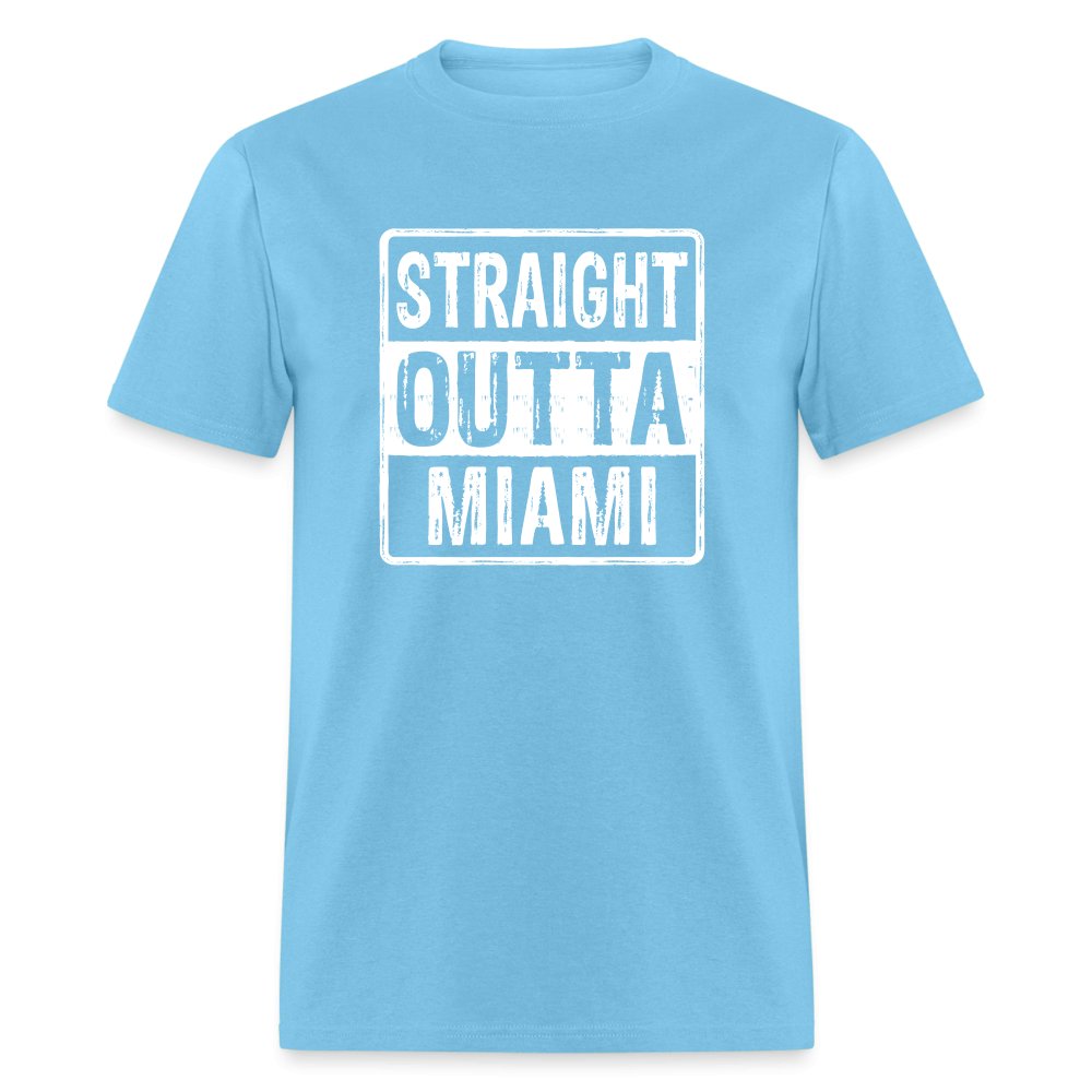 Straight Outta Miami (Florida) T-Shirt - aquatic blue