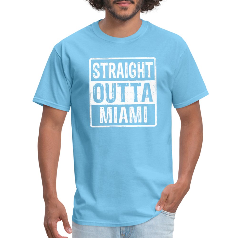 Straight Outta Miami (Florida) T-Shirt - aquatic blue