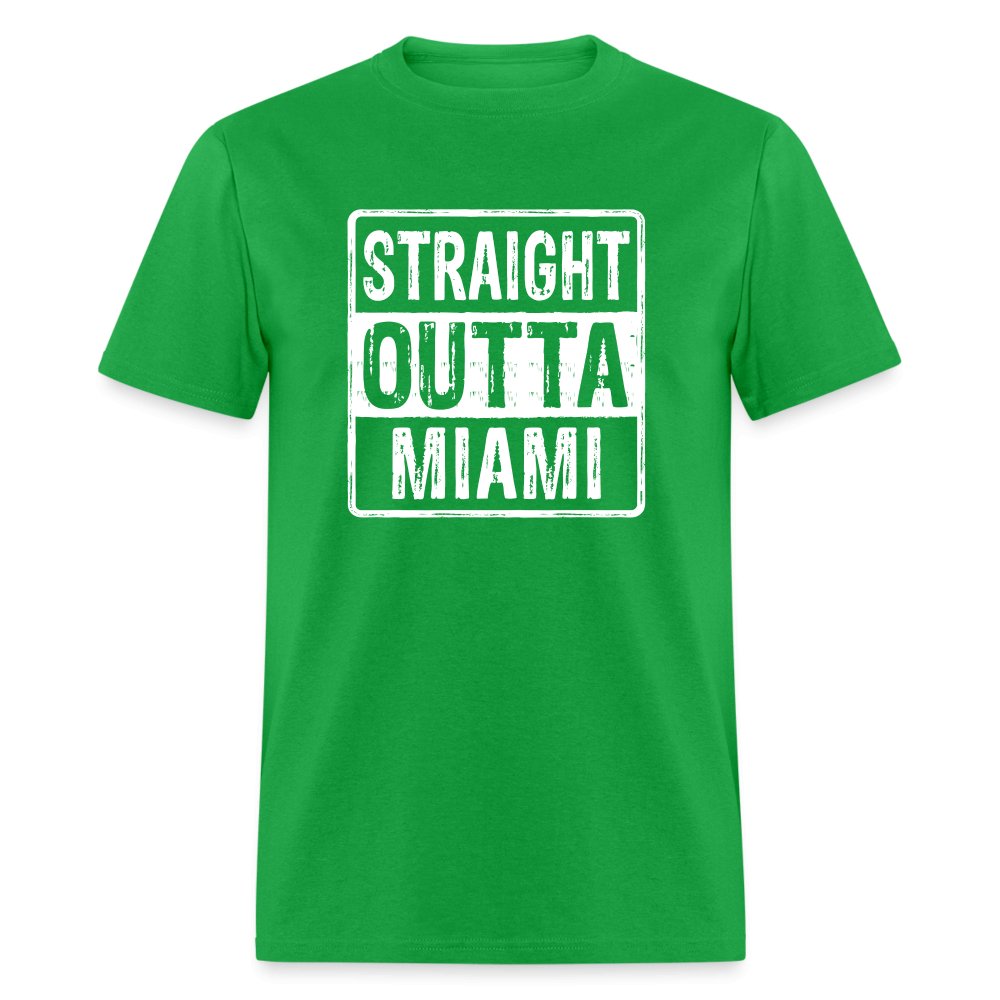 Straight Outta Miami (Florida) T-Shirt - bright green