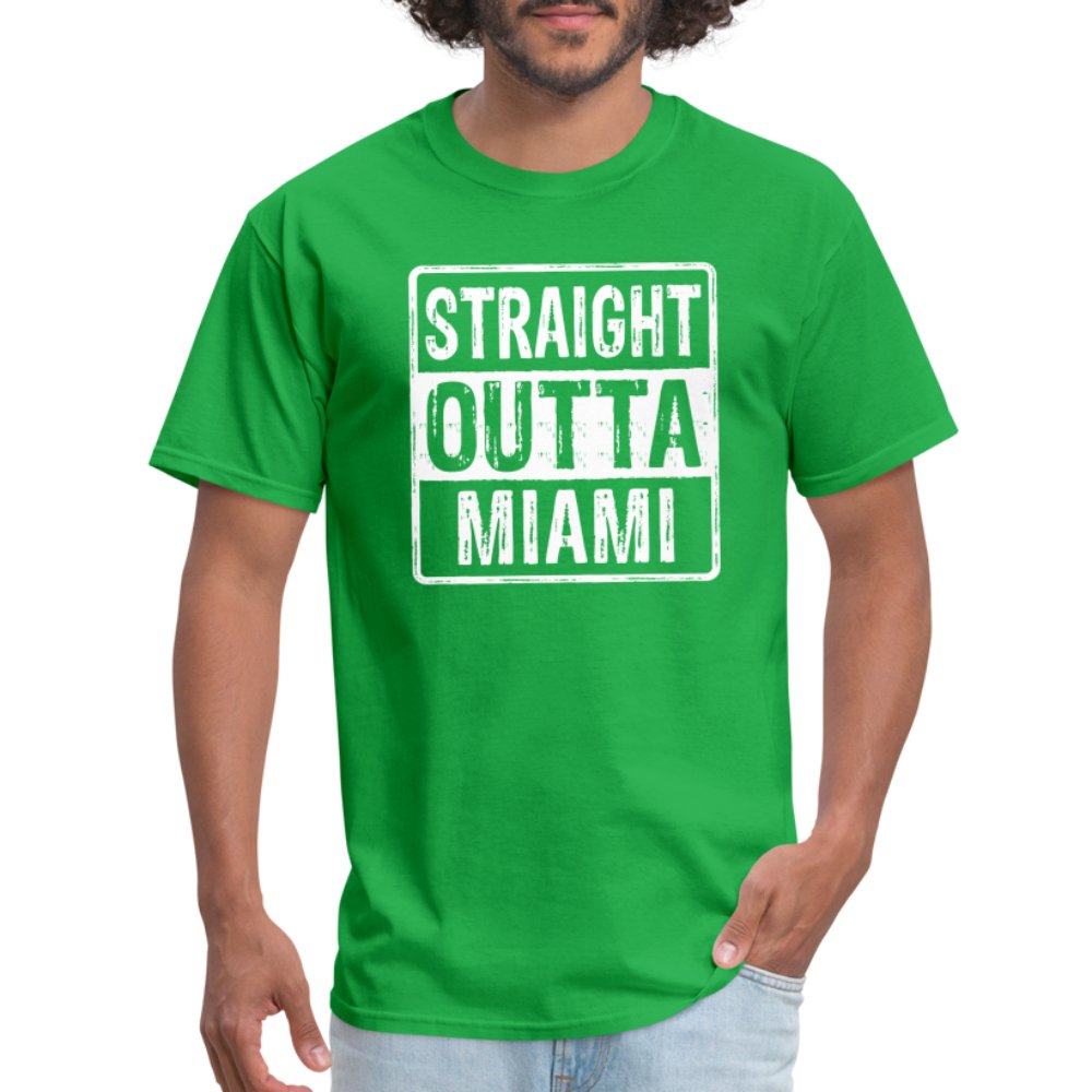 Straight Outta Miami (Florida) T-Shirt - bright green