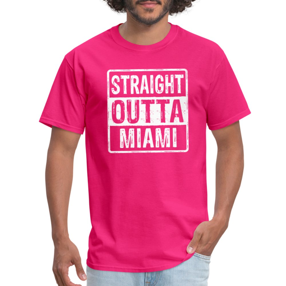 Straight Outta Miami (Florida) T-Shirt - fuchsia