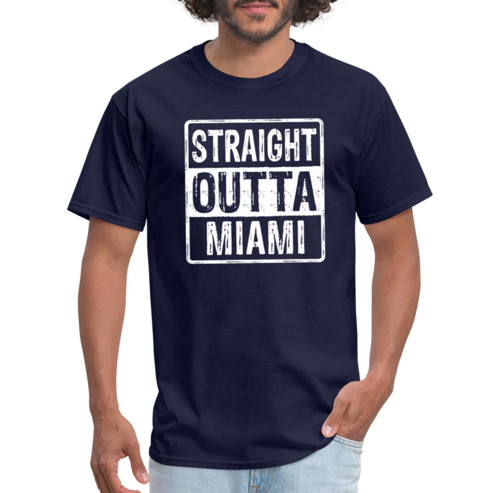 Straight Outta Miami (Florida) T-Shirt - navy