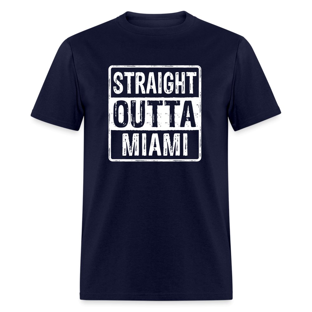 Straight Outta Miami (Florida) T-Shirt - navy