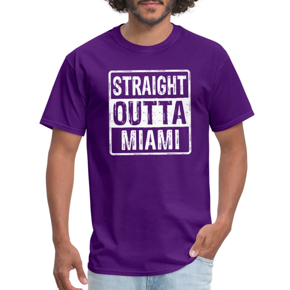 Straight Outta Miami (Florida) T-Shirt - purple