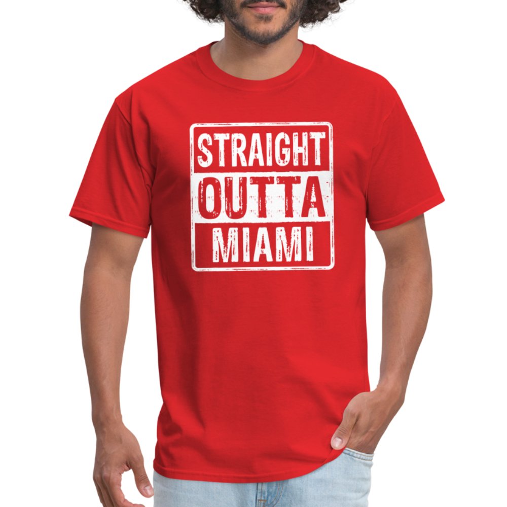 Straight Outta Miami (Florida) T-Shirt - red