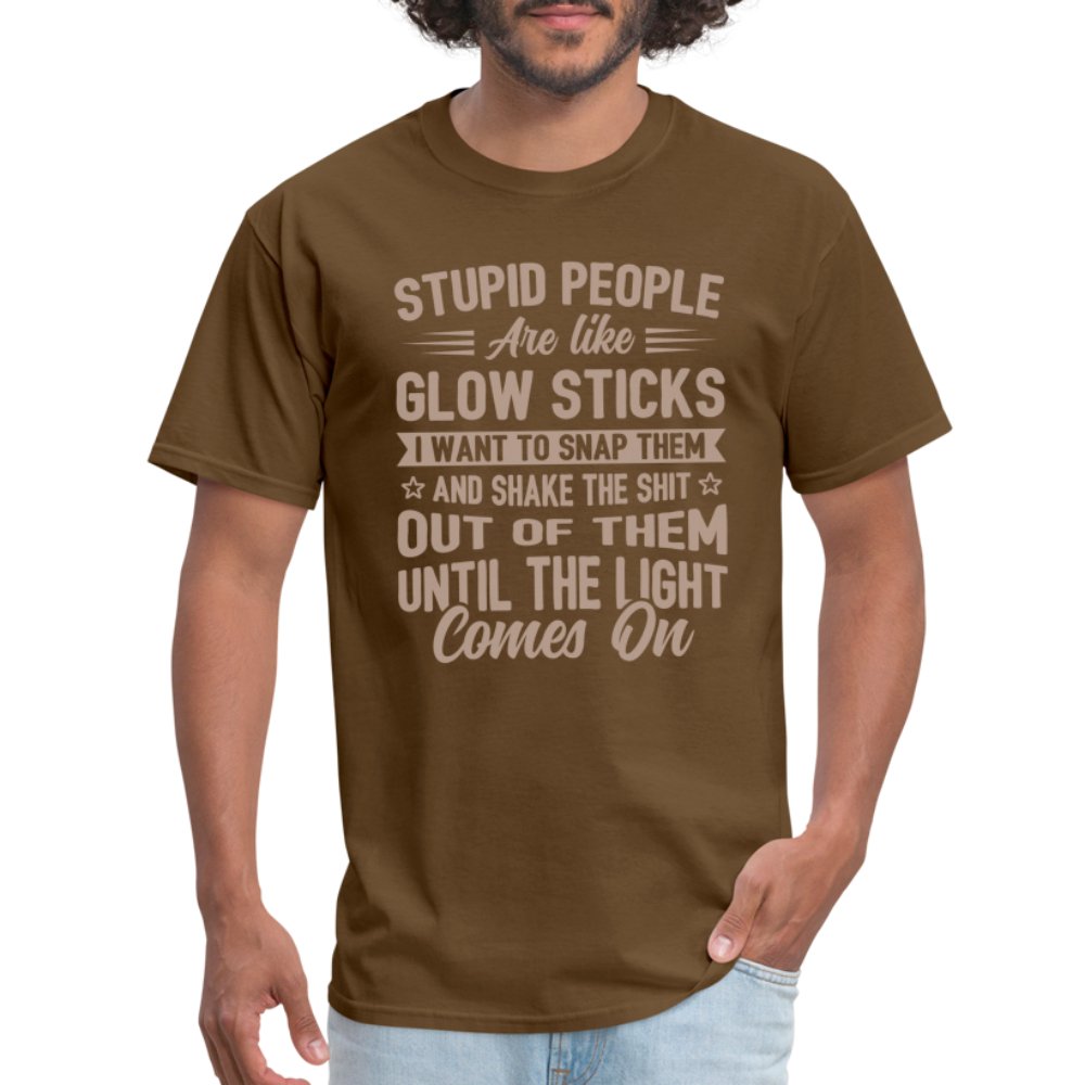 Stupid People are like Glow Sticks T-Shirt - navy