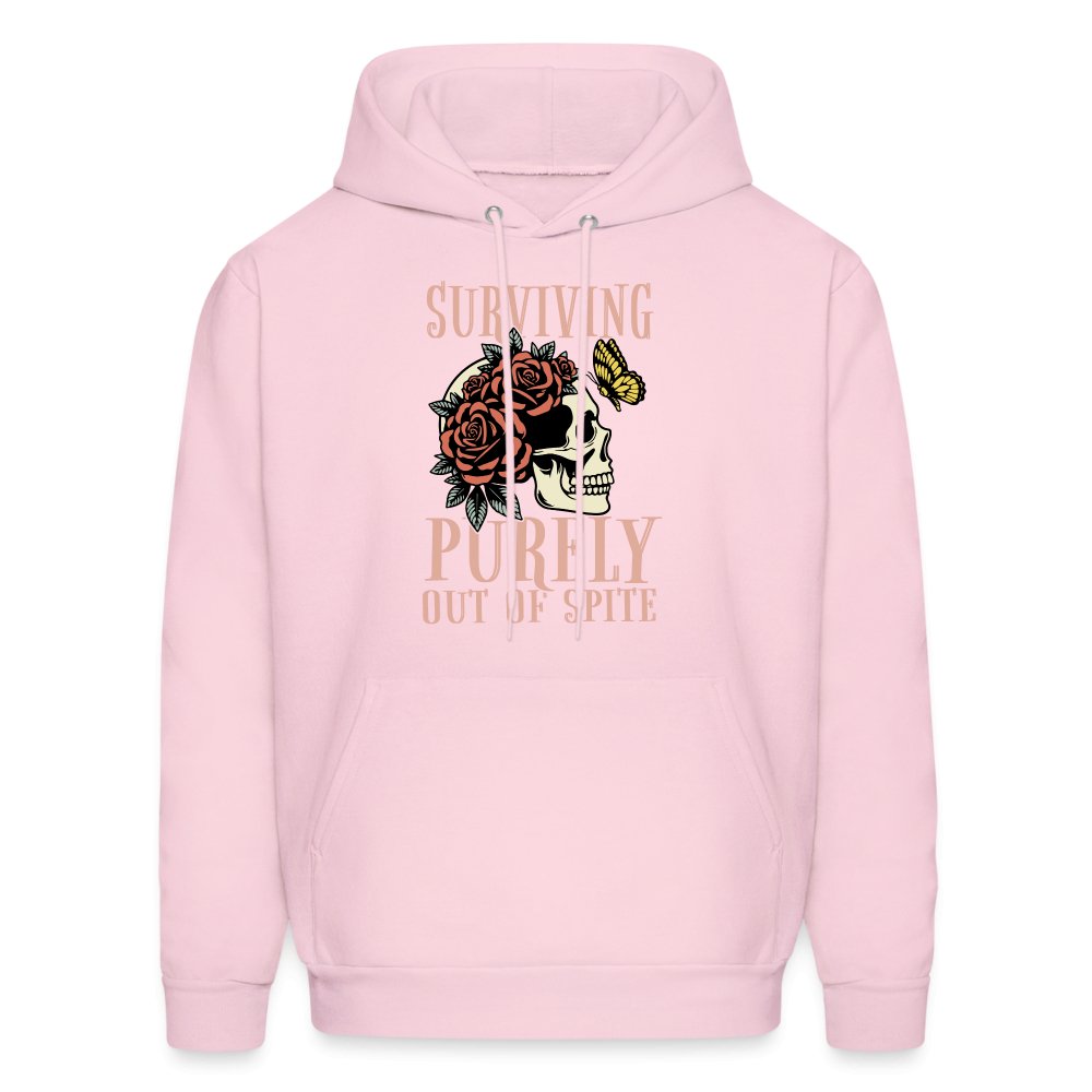 Surviving Purely Out Of Spite Hoodie - pale pink