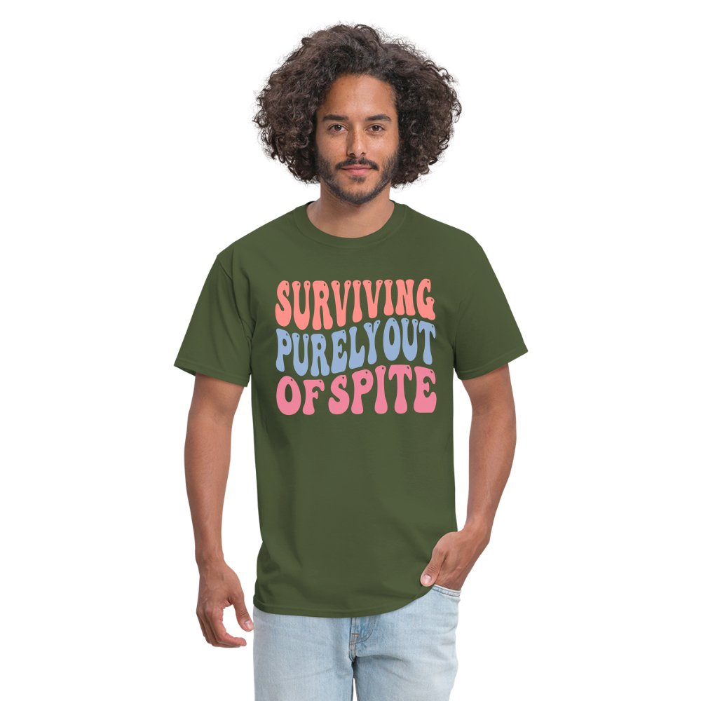 Surviving Purely Out Of Spite T-Shirt - military green