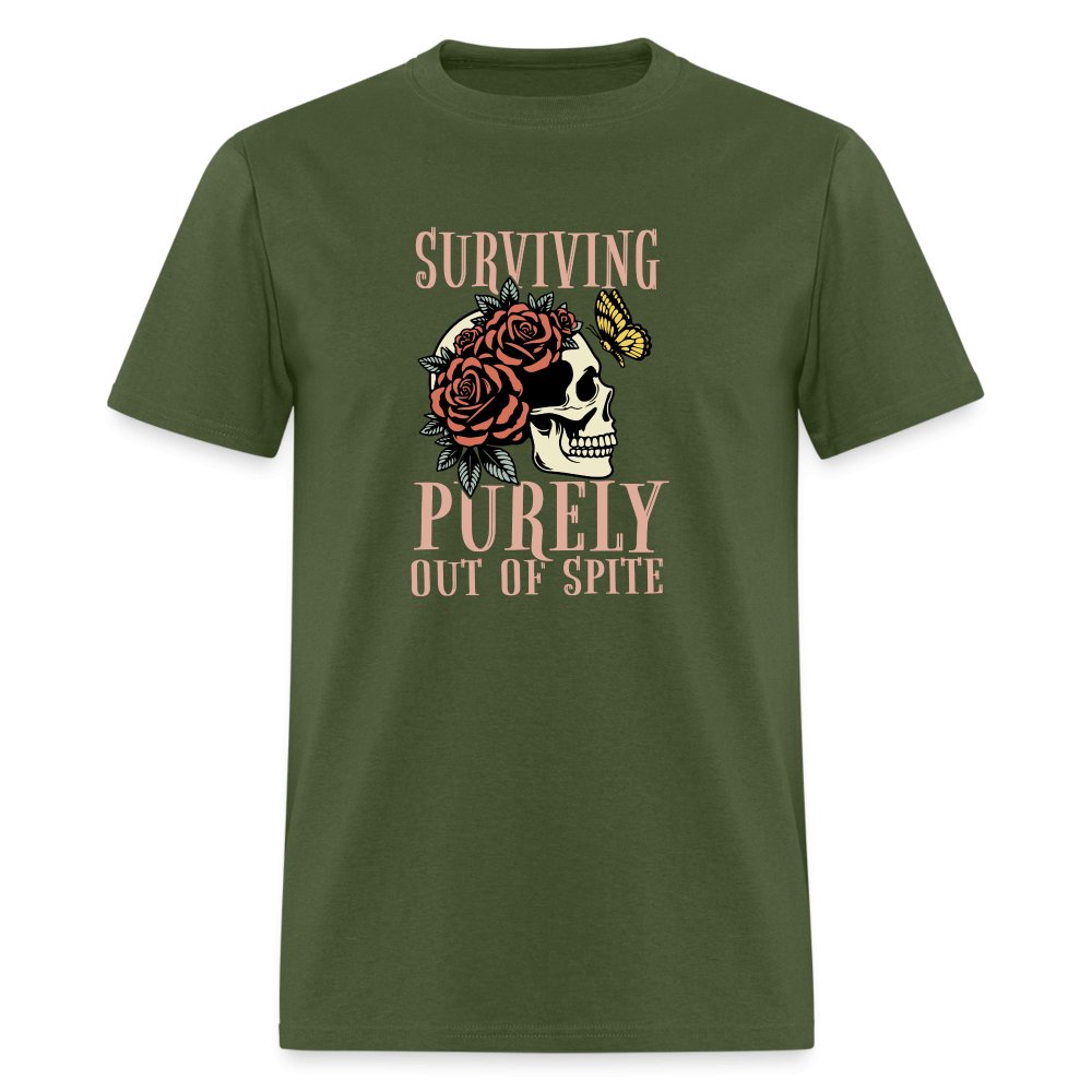 Surviving Purely Out Of Spite T-Shirt - military green