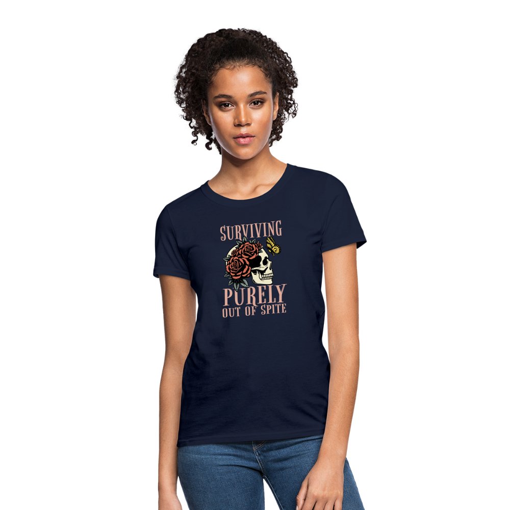 Surviving Purely Out Of Spite Women's T-Shirt - navy