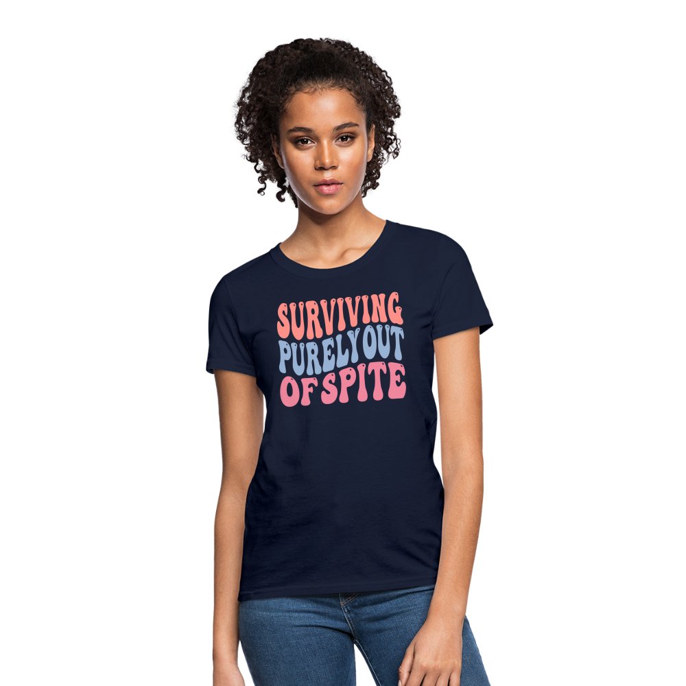 Surviving Purely Out Of Spite Women's T-Shirt - navy