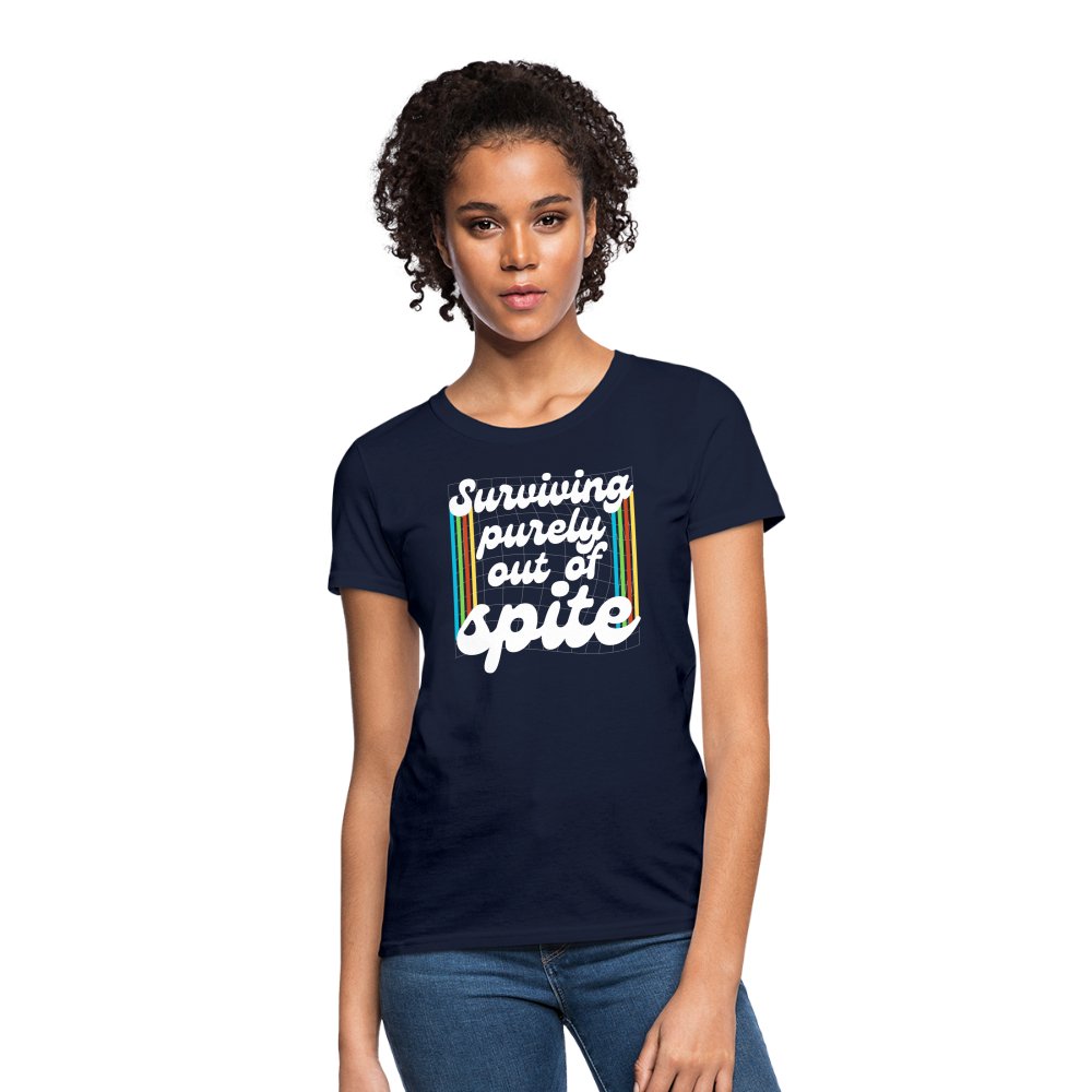 Surviving Purely Out Of Spite Women's T-Shirt - navy