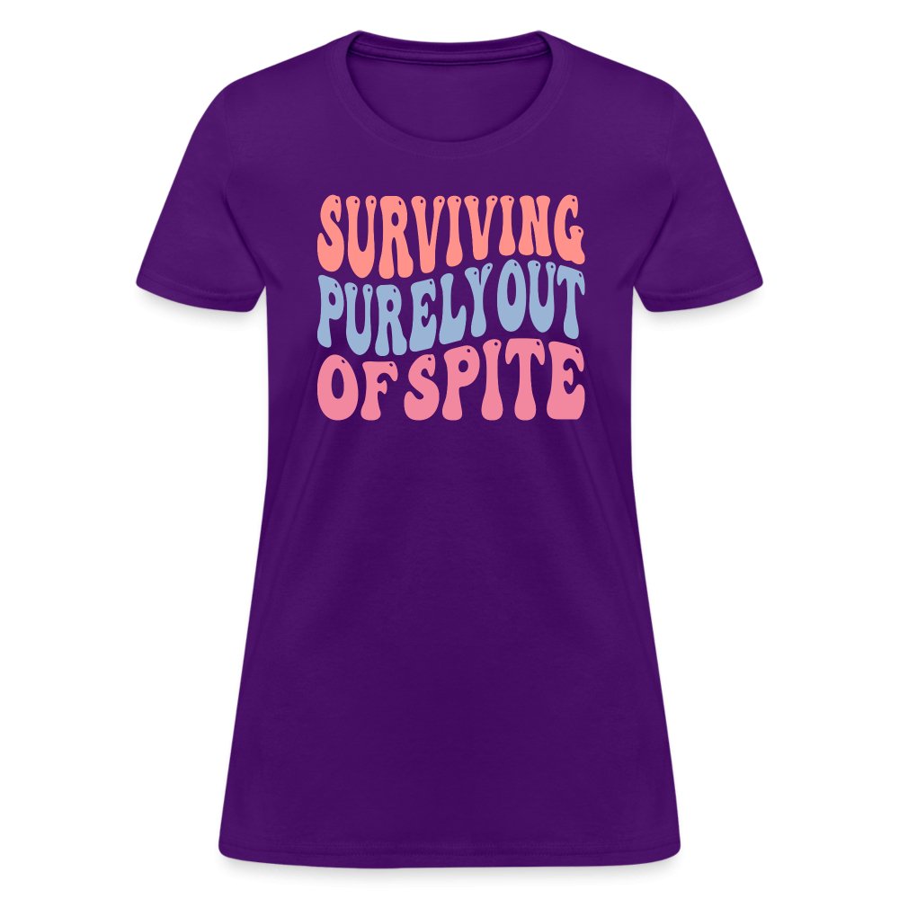 Surviving Purely Out Of Spite Women's T-Shirt - purple