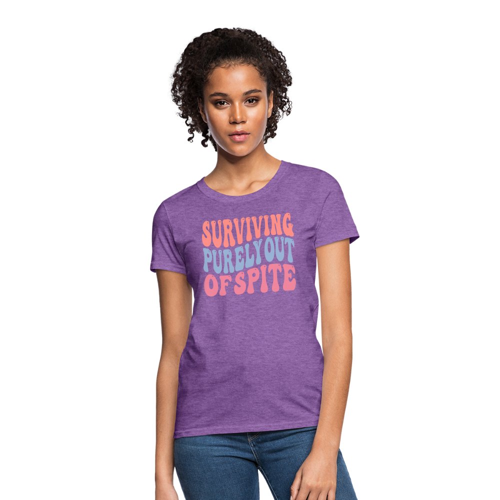 Surviving Purely Out Of Spite Women's T-Shirt - purple heather