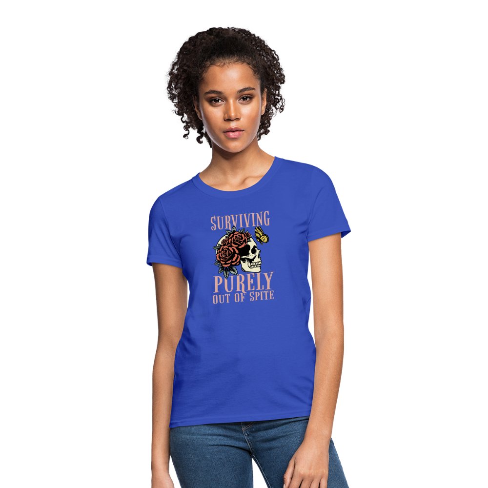 Surviving Purely Out Of Spite Women's T-Shirt - royal blue