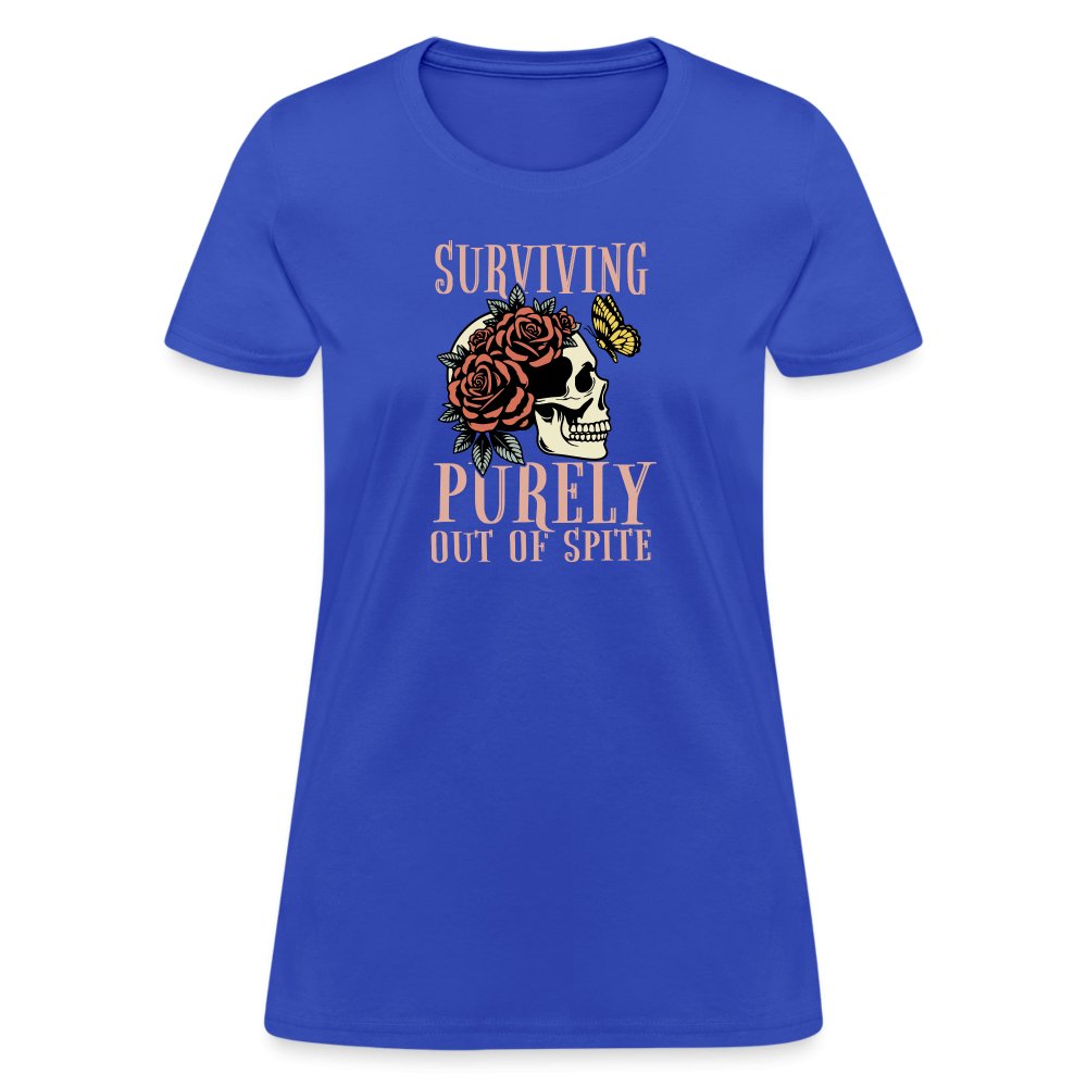 Surviving Purely Out Of Spite Women's T-Shirt - royal blue