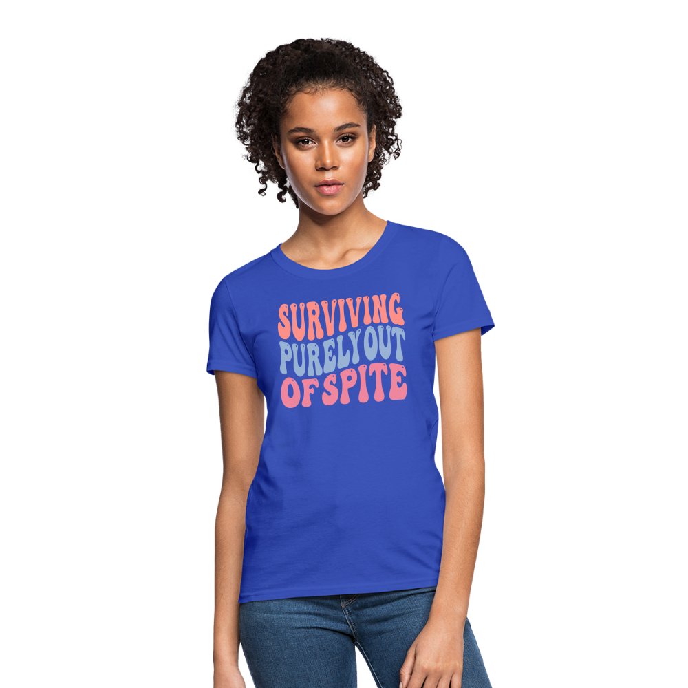 Surviving Purely Out Of Spite Women's T-Shirt - royal blue