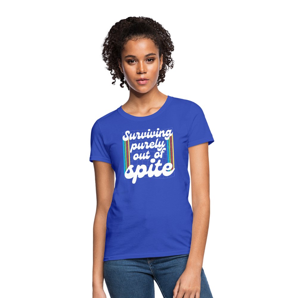 Surviving Purely Out Of Spite Women's T-Shirt - royal blue