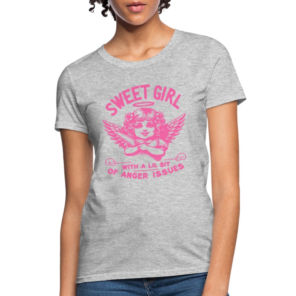 Sweet Girl With A Lil Bit of Anger Issues T-Shirt - black