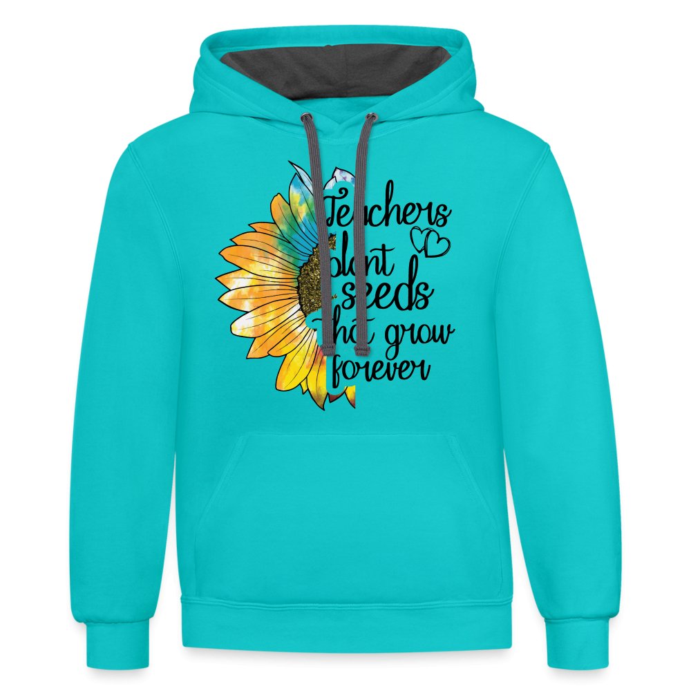 Teachers Plant Seeds That Grow Forever Hoodie - scuba blue/asphalt