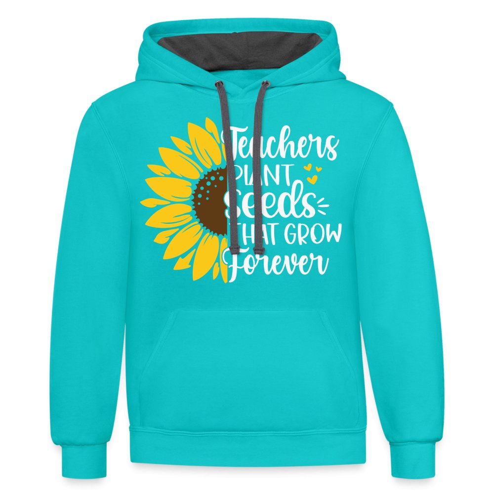 Teachers Plant Seeds That Grow Forever Hoodie - scuba blue/asphalt