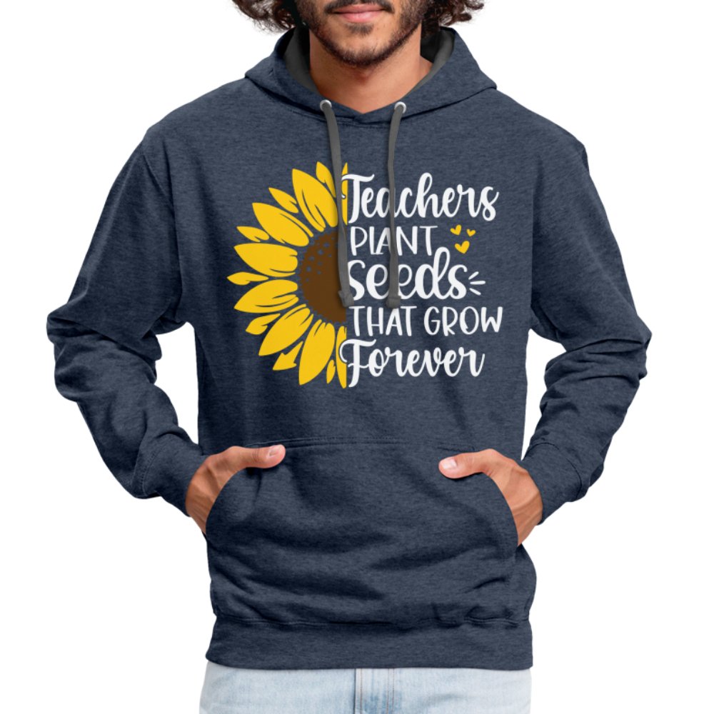 Teachers Plant Seeds That Grow Forever Hoodie - scuba blue/asphalt