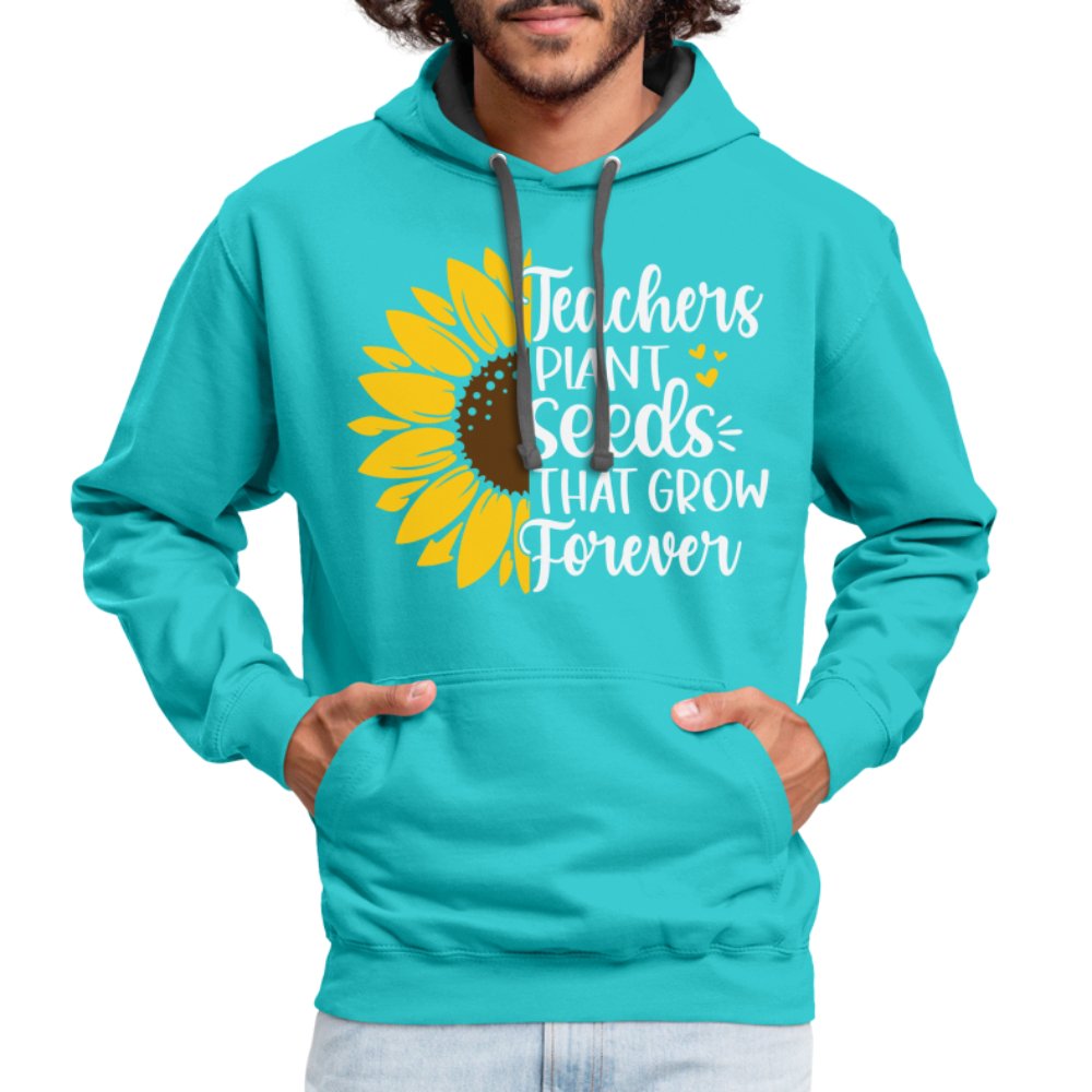 Teachers Plant Seeds That Grow Forever Hoodie - scuba blue/asphalt