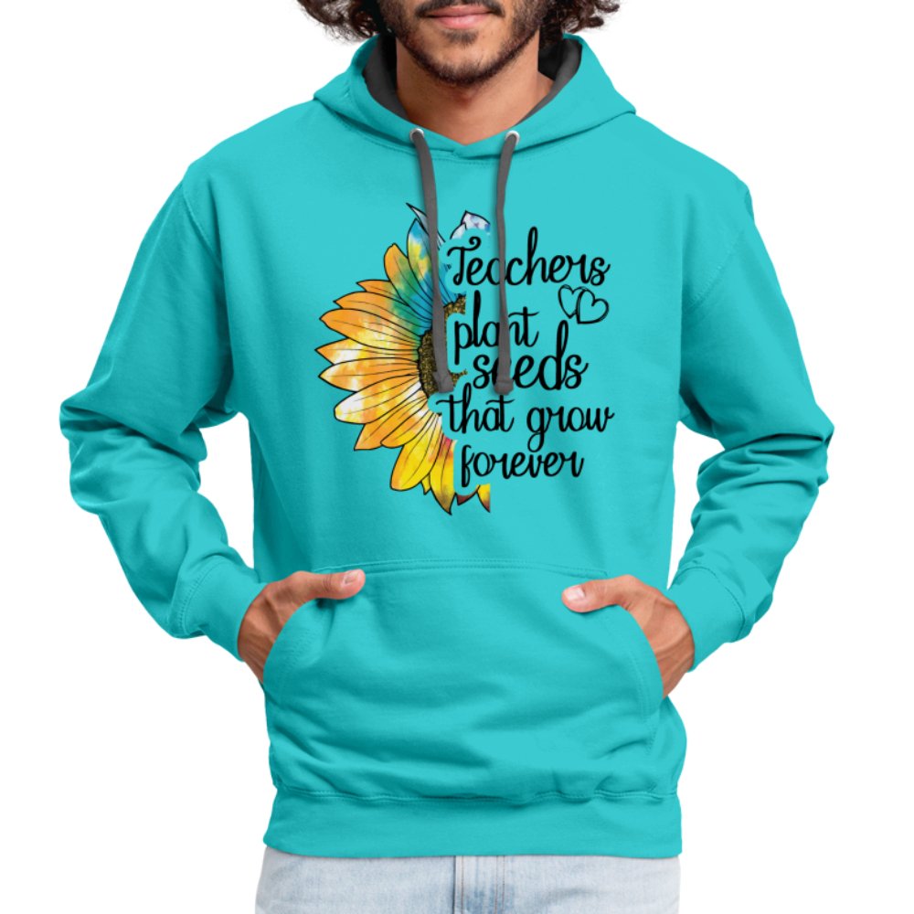 Teachers Plant Seeds That Grow Forever Hoodie - scuba blue/asphalt