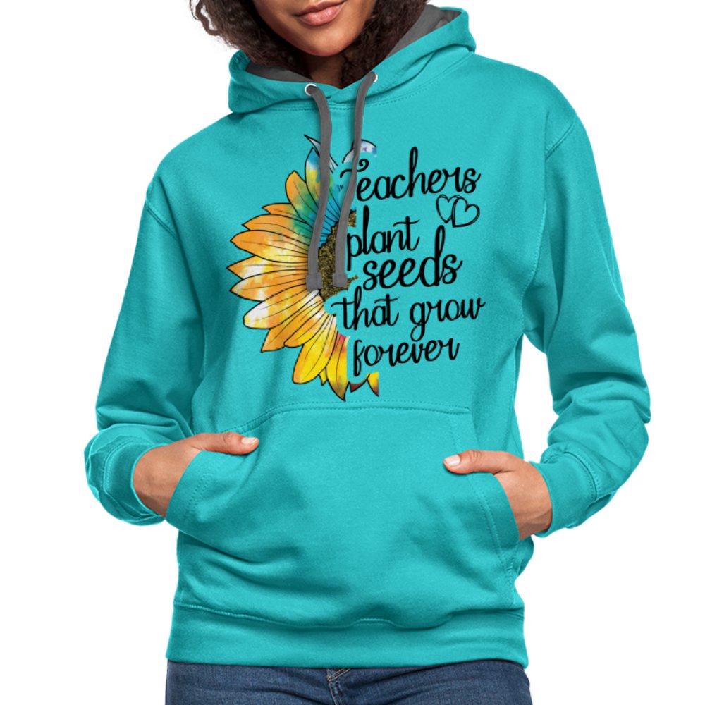 Teachers Plant Seeds That Grow Forever Hoodie - scuba blue/asphalt