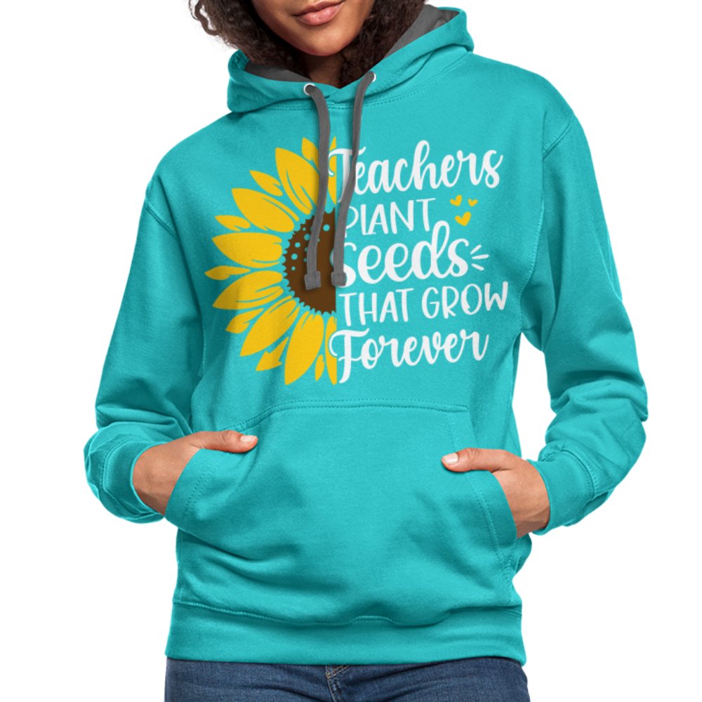 Teachers Plant Seeds That Grow Forever Hoodie - scuba blue/asphalt