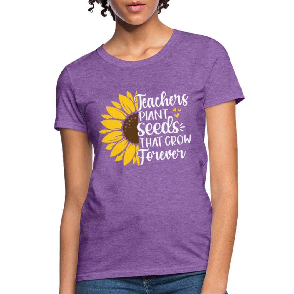 Teachers Plant Seeds That Grow Forever Women's T-Shirt - heather coral