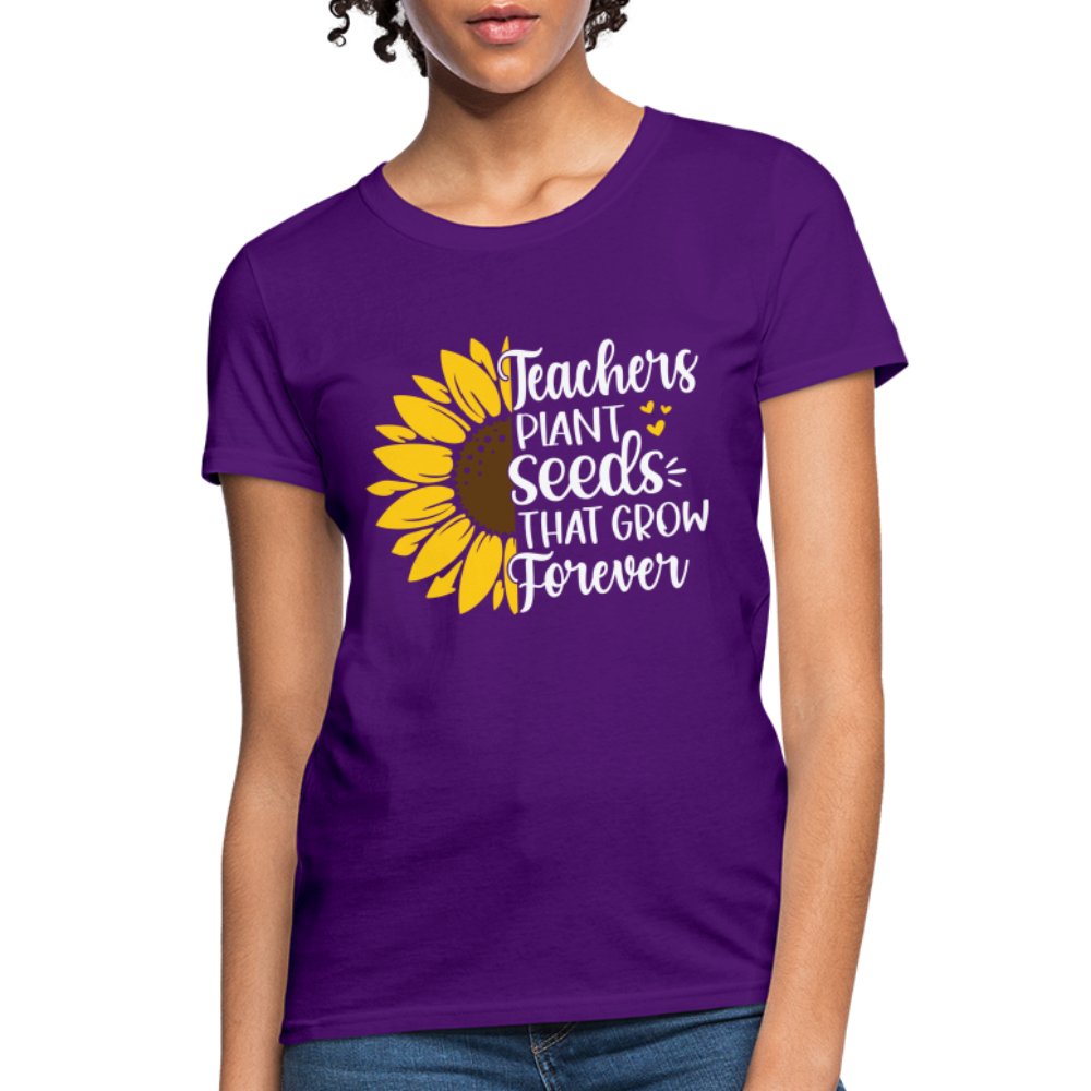 Teachers Plant Seeds That Grow Forever Women's T-Shirt - purple