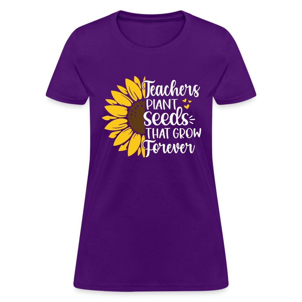 Teachers Plant Seeds That Grow Forever Women's T-Shirt - purple