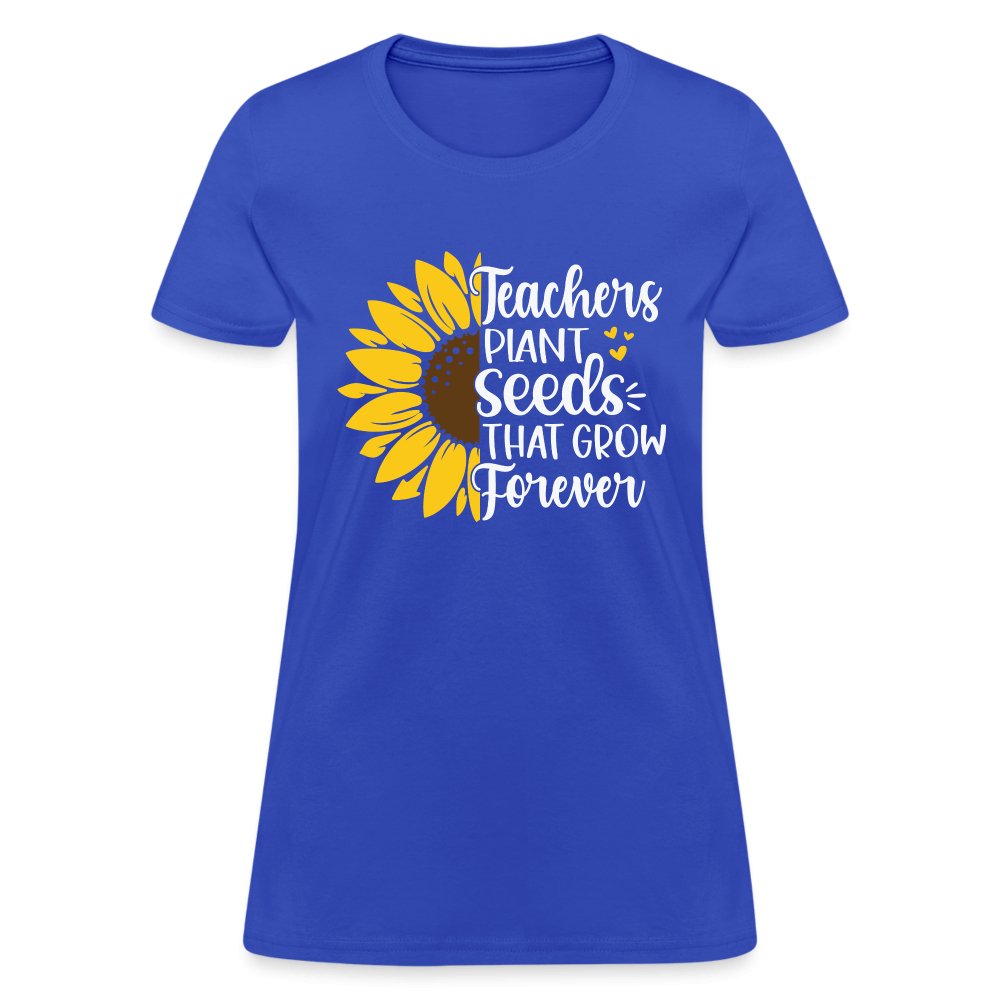 Teachers Plant Seeds That Grow Forever Women's T-Shirt - purple heather