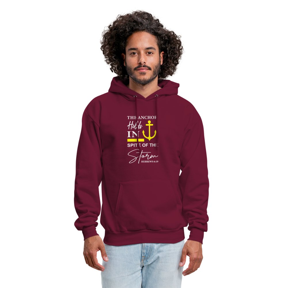 The Anchor Holds in Spite of the Storm (Hebrews 6:19) Hoodie - burgundy