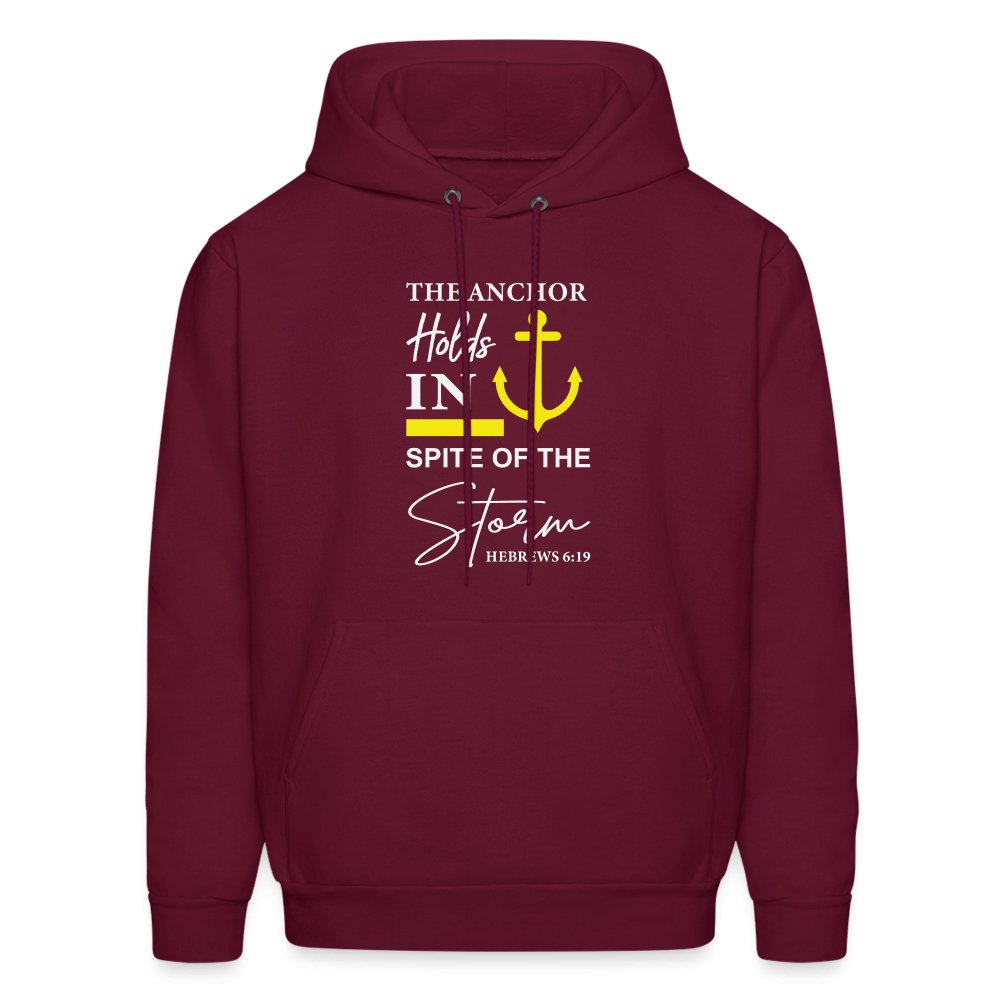 The Anchor Holds in Spite of the Storm (Hebrews 6:19) Hoodie - burgundy