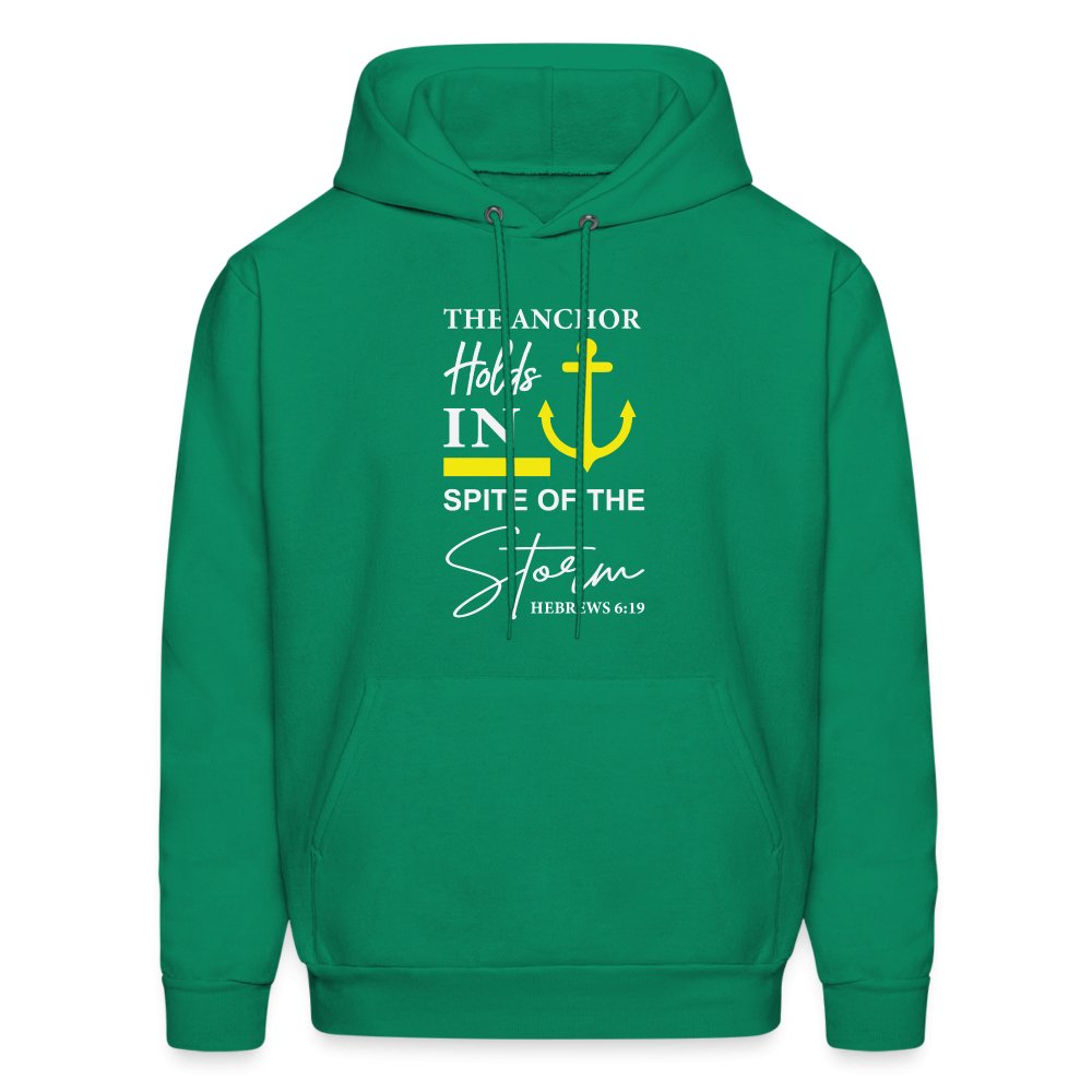 The Anchor Holds in Spite of the Storm (Hebrews 6:19) Hoodie - kelly green