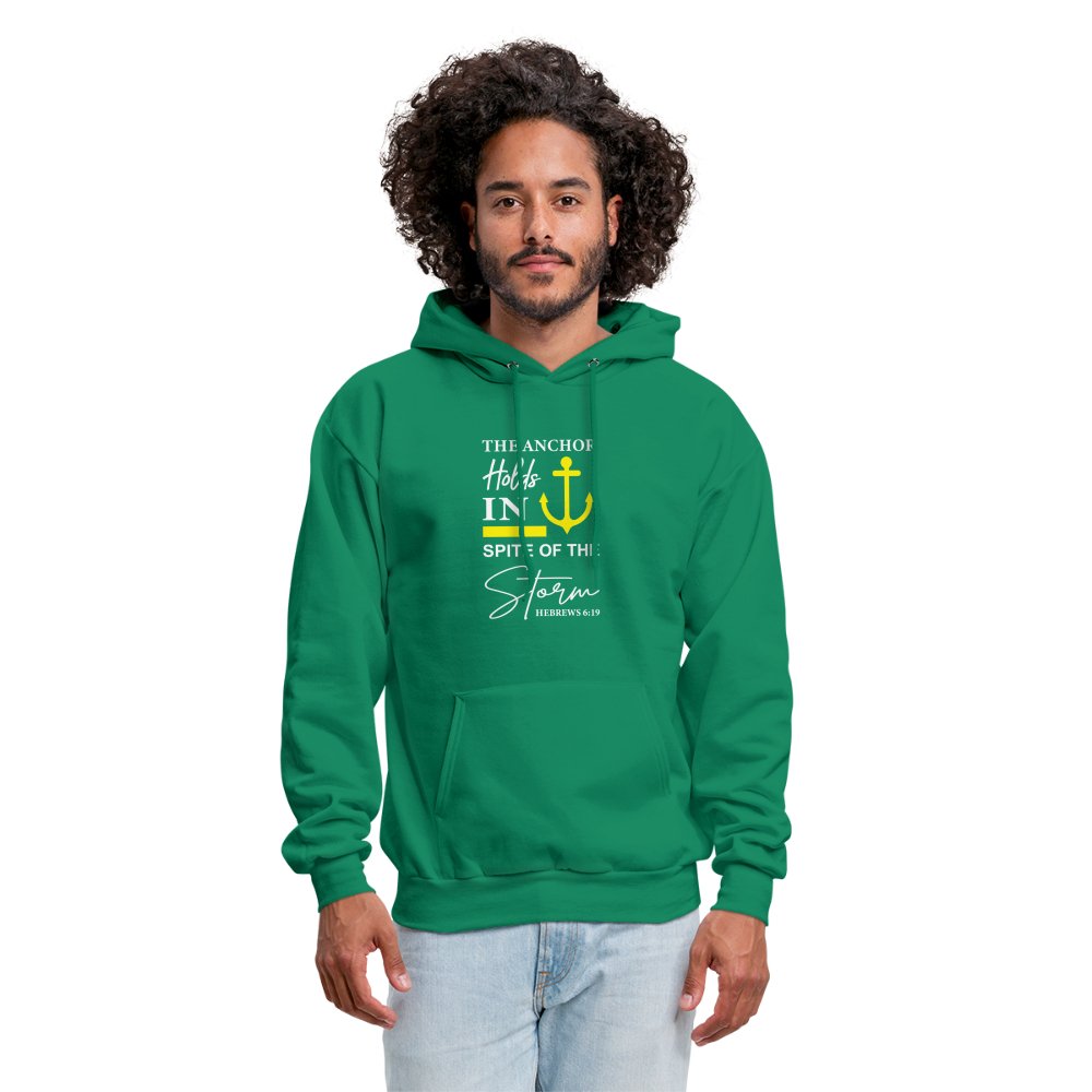 The Anchor Holds in Spite of the Storm (Hebrews 6:19) Hoodie - kelly green