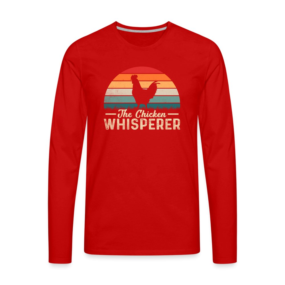 The Chicken Whisperer Men's Premium Long Sleeve T-Shirt - red