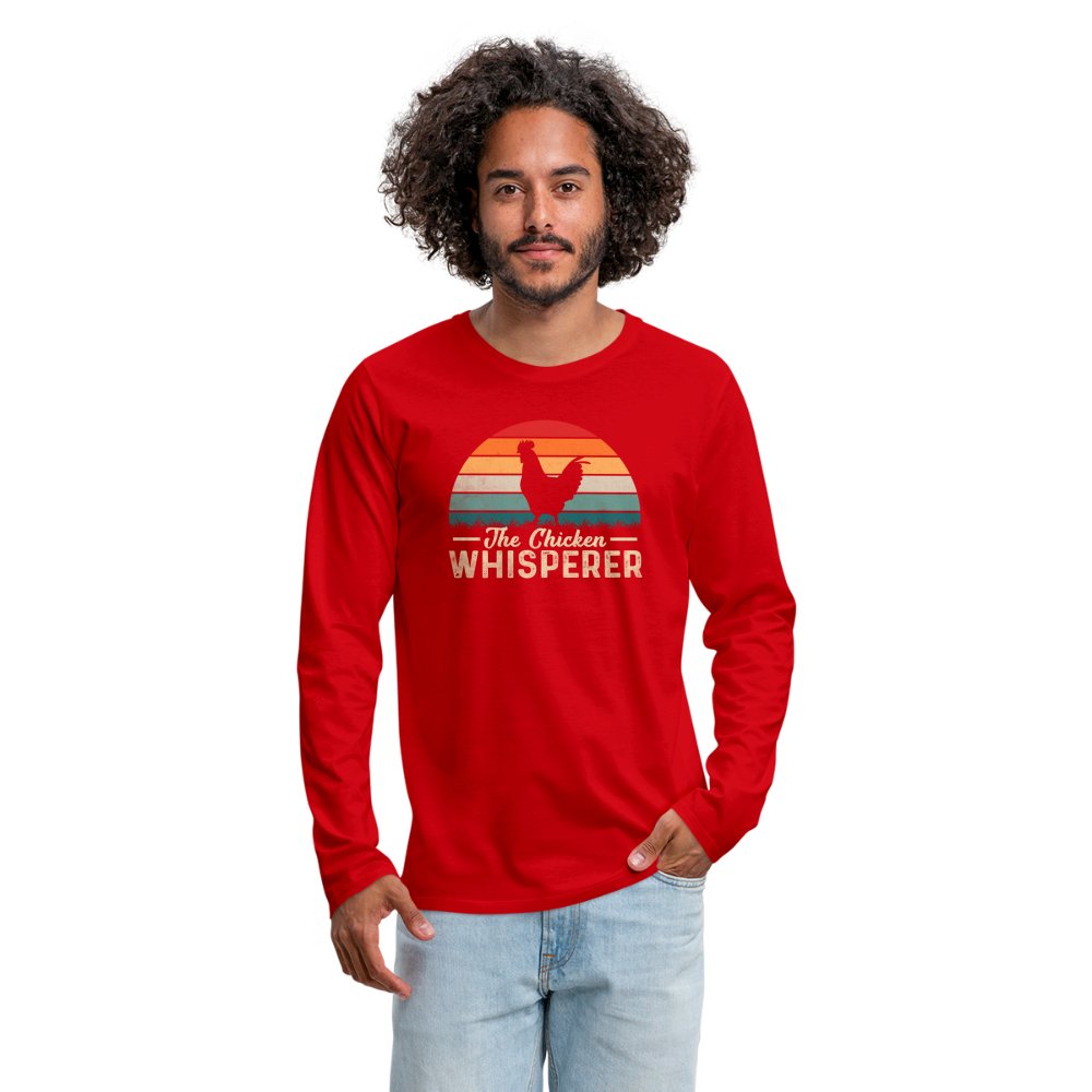 The Chicken Whisperer Men's Premium Long Sleeve T-Shirt - red