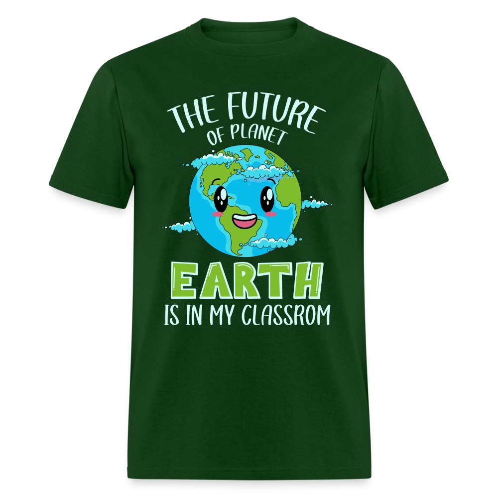 The Future Of The Planet Is In My Classroom T-Shirt (Teacher's Earth Day) - charcoal