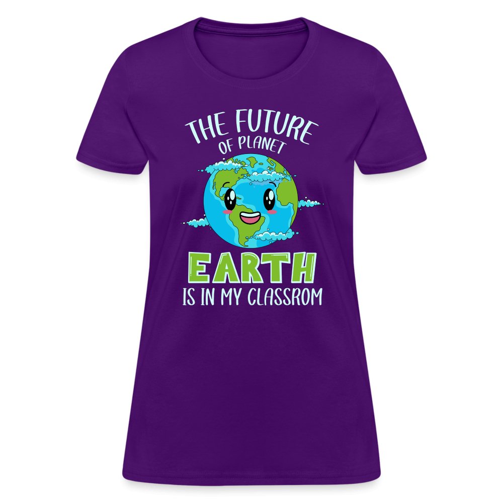 The Future Of The Planet Is In My Classroom Women's T-Shirt (Teacher's Earth Day) - purple heather