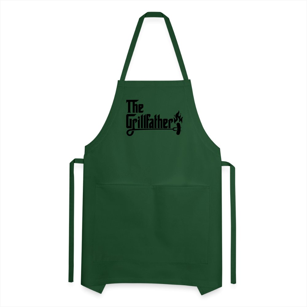 The Grillfather Adjustable Apron (BBQ Dad Gilling) - forest green