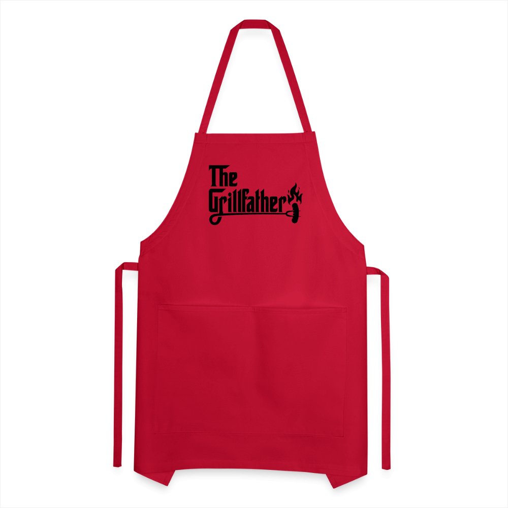 The Grillfather Adjustable Apron (BBQ Dad Gilling) - red