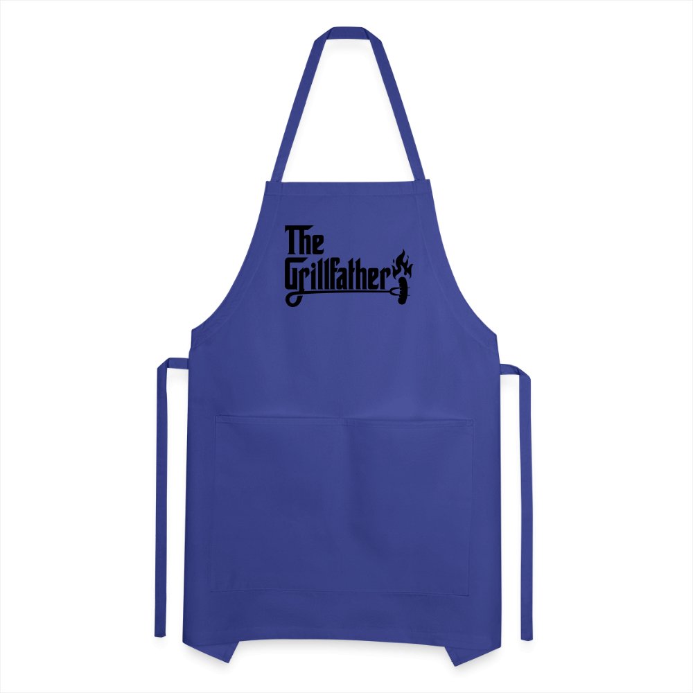 The Grillfather Adjustable Apron (BBQ Dad Gilling) - royal blue