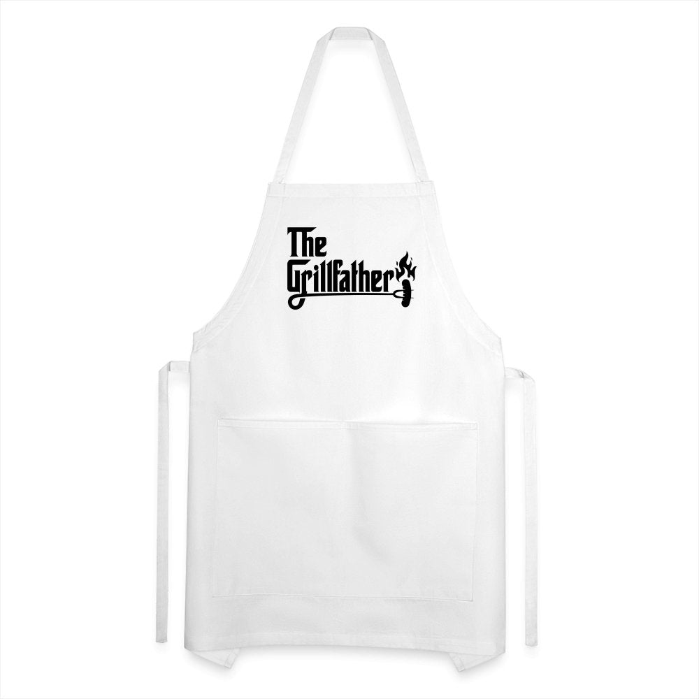 The Grillfather Adjustable Apron (BBQ Dad Gilling) - white