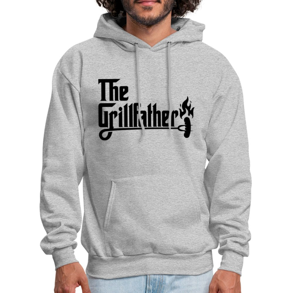 The Grillfather Hoodie (BBQ Dad Gilling) - heather gray