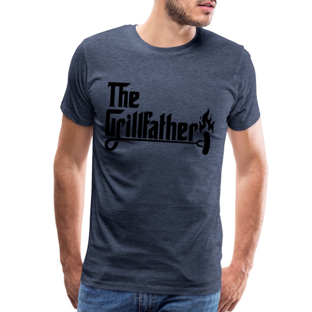 The Grillfather Men's Premium T-Shirt (BBQ Dad Gilling) - heather blue